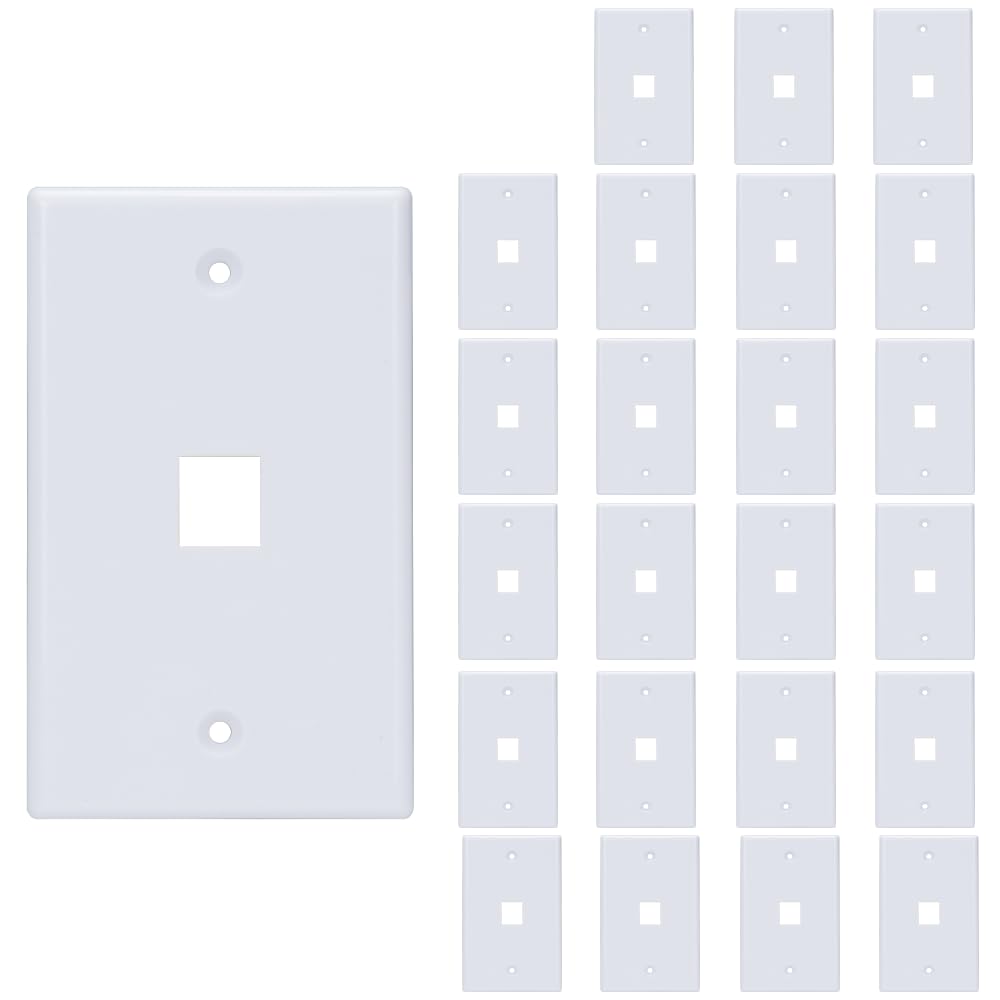 Cosfox 1-Port Keystone Wall Plate — front view for clean, organized AV cabling.