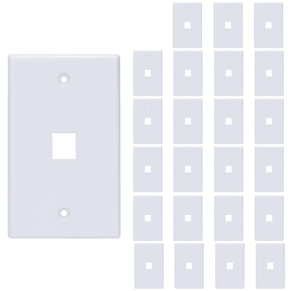 Cosfox 1-Port Keystone Wall Plate — front view for clean, organized AV cabling.