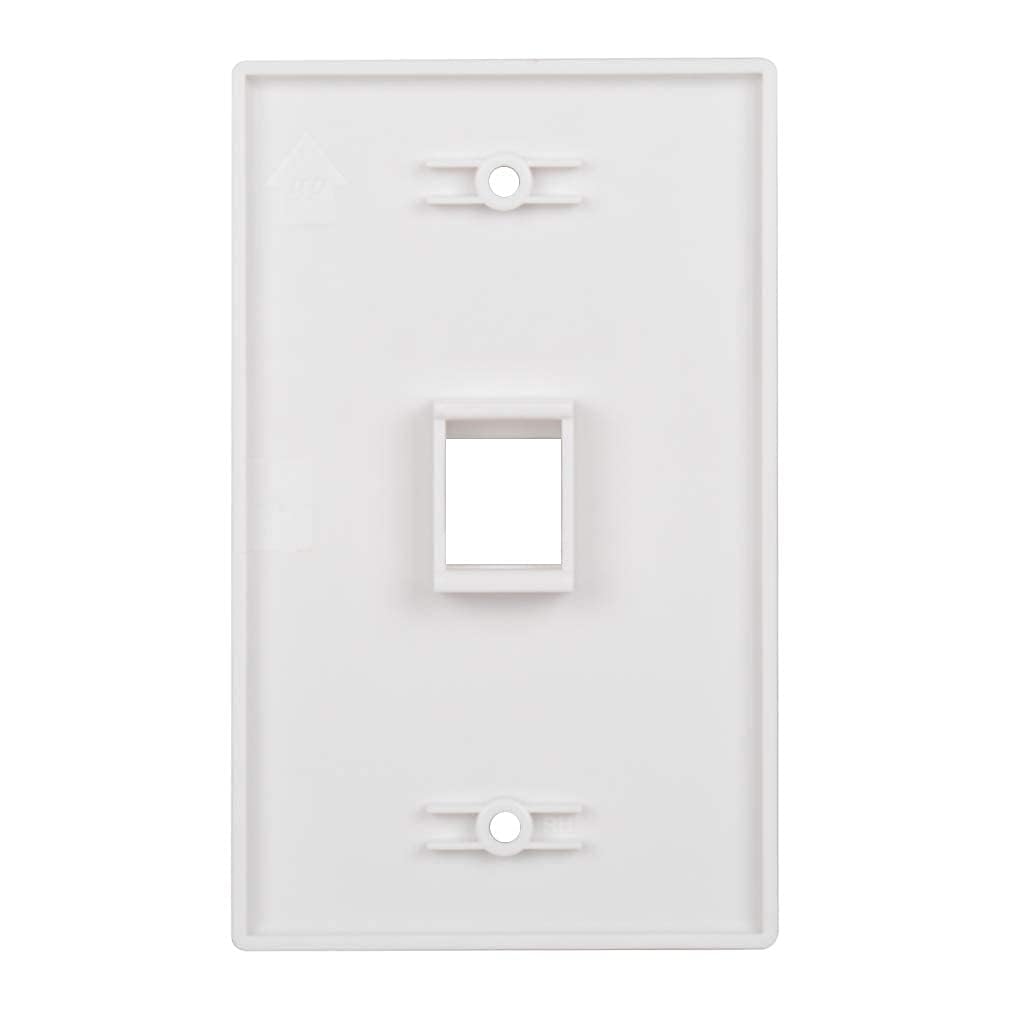 Cosfox 24-pack white keystone wall plates for multi-room wiring.