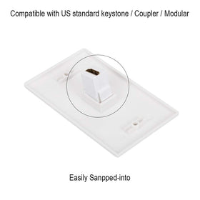 Cosfox wall plate installation showing snap-in keystone jacks for quick setup.