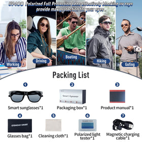 COSMOING on beach lifestyle scene protecting eyes and delivering audio