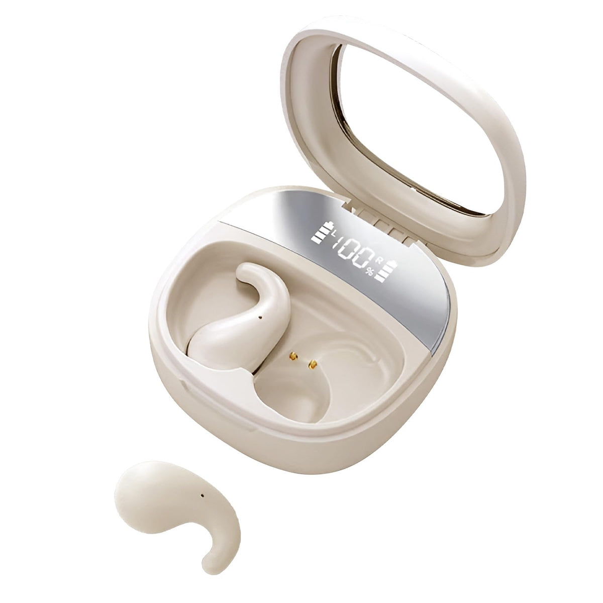 Costnzo front packaging in cream showing earbuds and case, highlighting convenience
