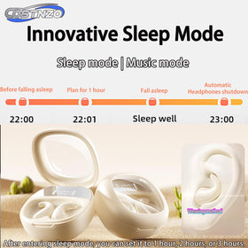 Costnzo earbuds worn while side sleeping, demonstrating stable all-night fit