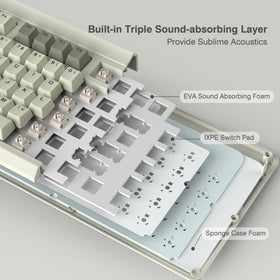 COSTOM Womier M87 Pro silencing design reduces vibration for quieter typing
