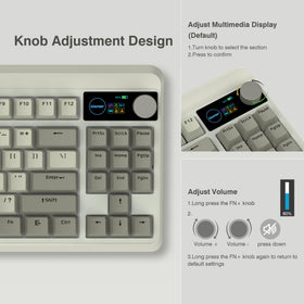 COSTOM Womier M87 Pro triple-connection setup supports USB-C, Bluetooth 5.1, and 2.4 GHz