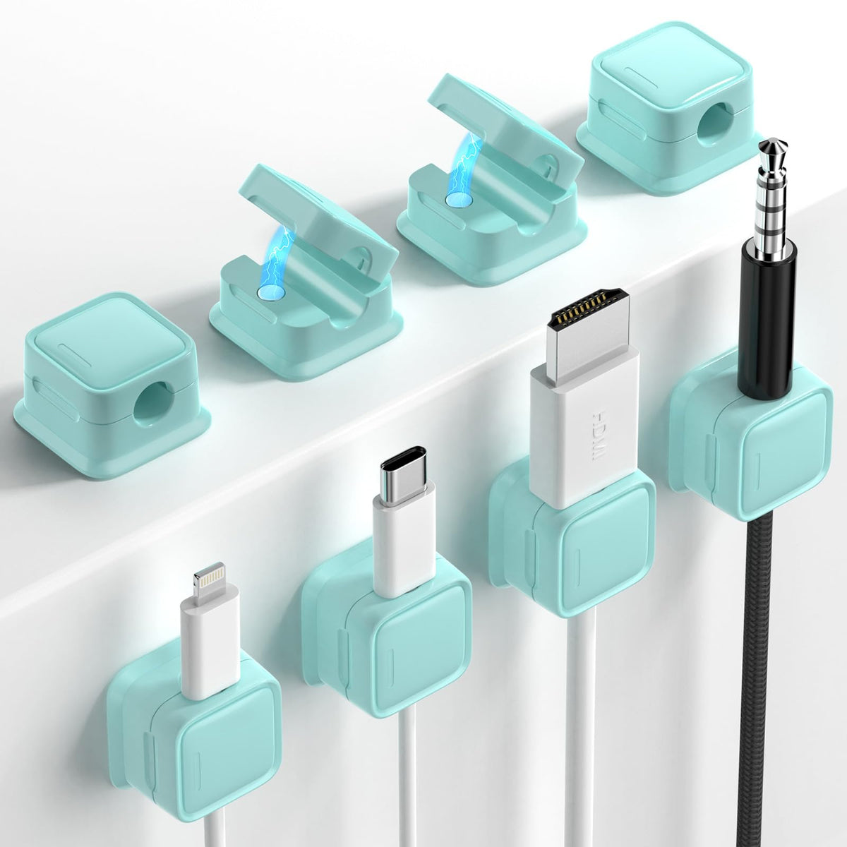 Costop 8-pack magnetic cord organizer securely holds wires on any surface