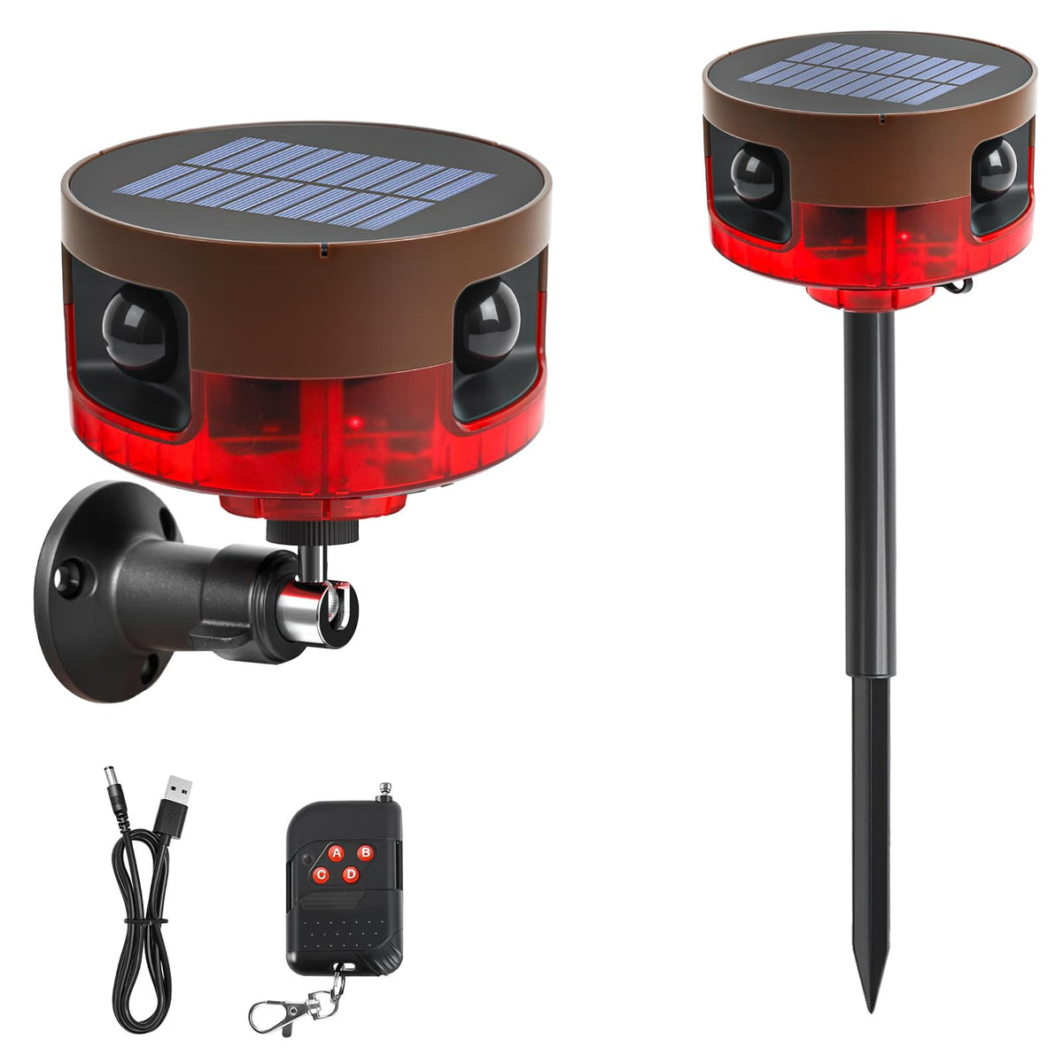 COTINSE front view showing strobe and speaker deters intruders