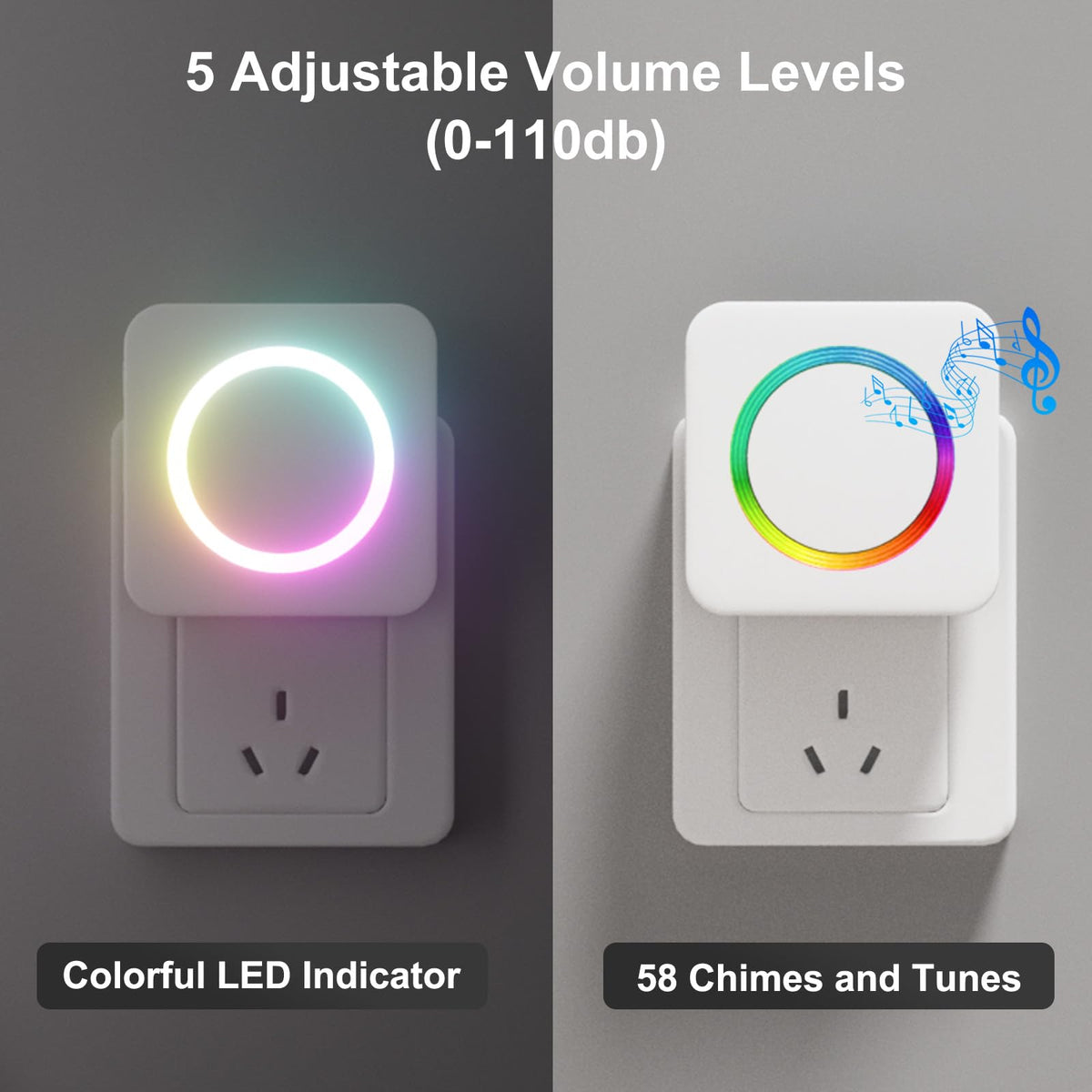 COTINSE wireless driveway alarm receiver with bright LED alerts for entrances.