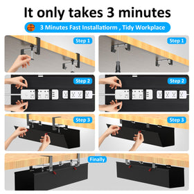Cotohim tray filled with power strip and adapters illustrating large capacity benefit