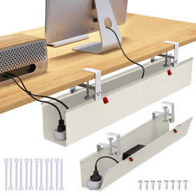 Cotohim front view of 35.8-inch tray showing neat under-desk organization benefit
