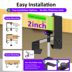 Cotohim installed under desk with clamp mount for tool‑free use