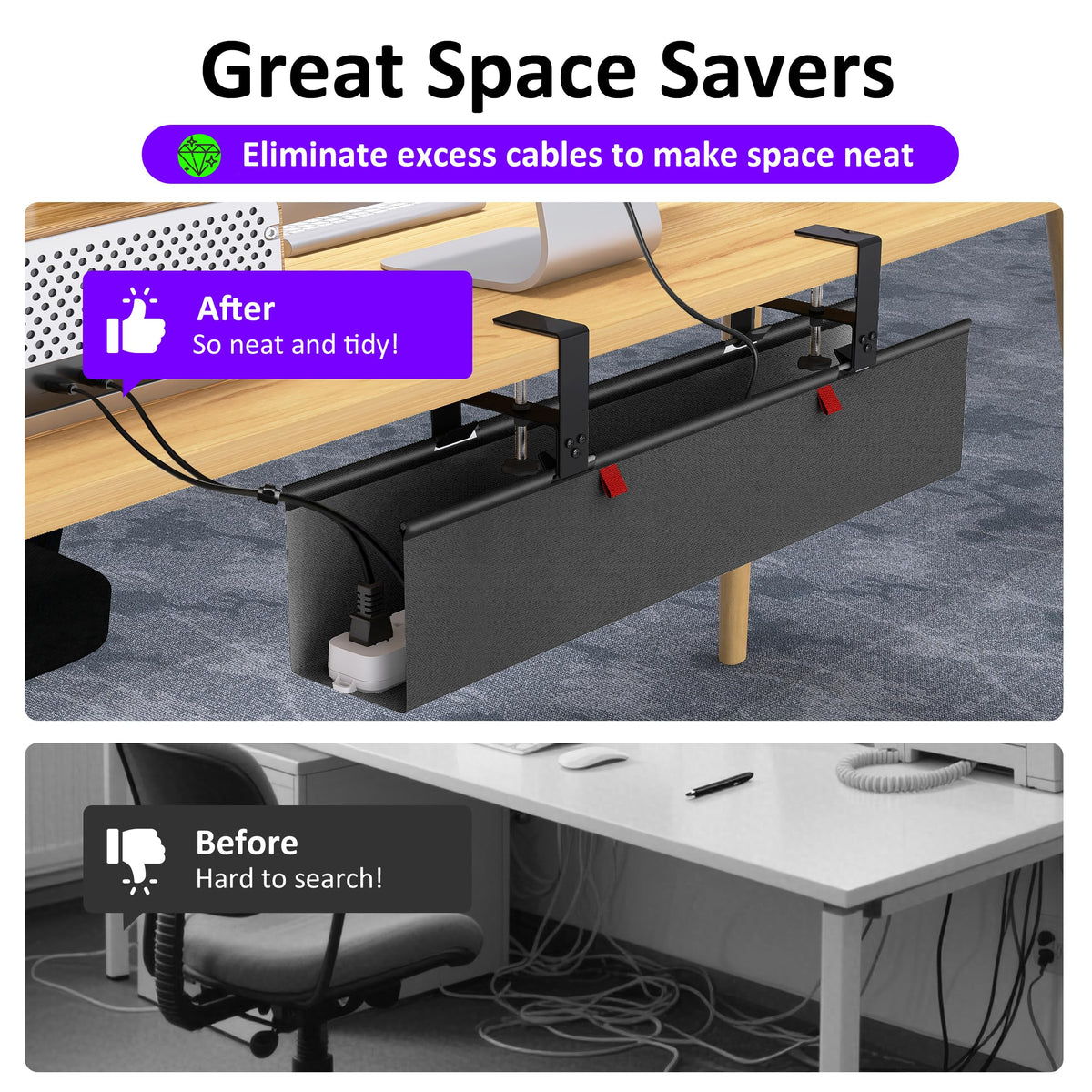 Cotohim tray beside laptop illustrating length and capacity advantage