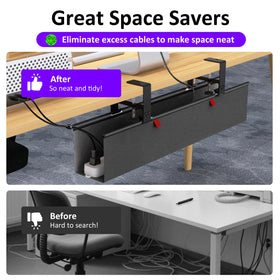 Cotohim tray beside laptop illustrating length and capacity advantage