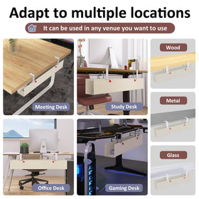 Cotohim tray filled with surge protector and adapters for clutter-free benefit
