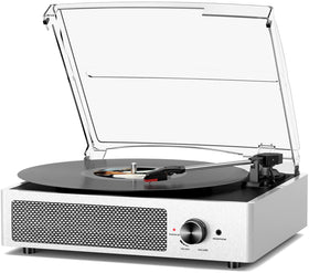 cotsoco front view showing pale silver case and vintage styling, enhances decor