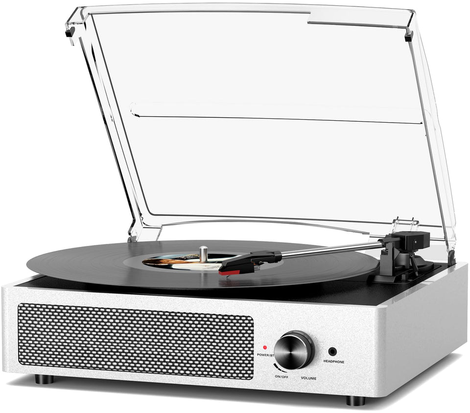 cotsoco front view showing pale silver case and vintage styling, enhances decor
