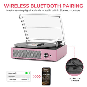 Cotsoco belt-drive turntable delivers smooth vinyl playback.