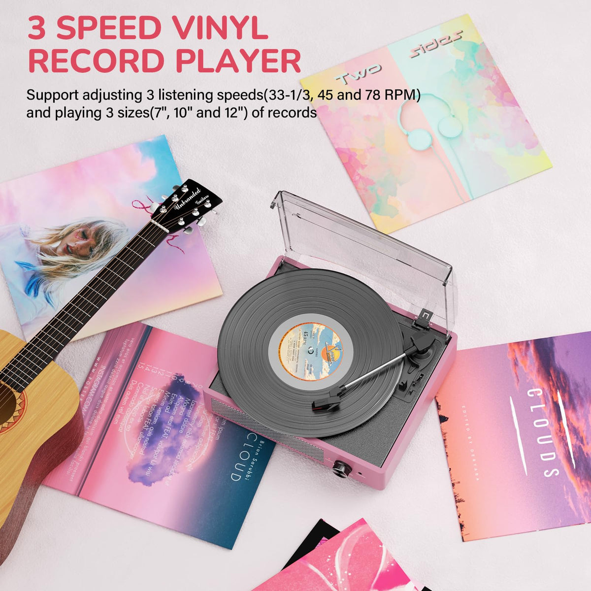 Cotsoco record player Bluetooth connectivity enables wireless device streaming.