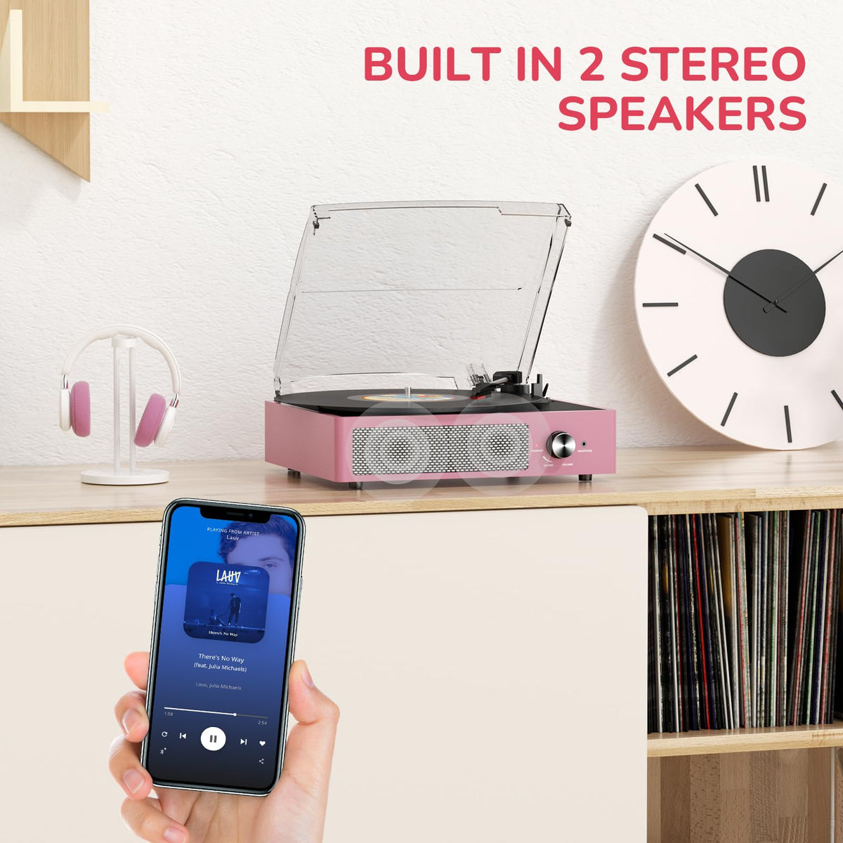 Cotsoco removable dust cover protects vinyl and platter from dust.