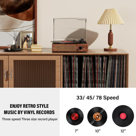 cotsoco record player in a living room creating warm ambient music benefit