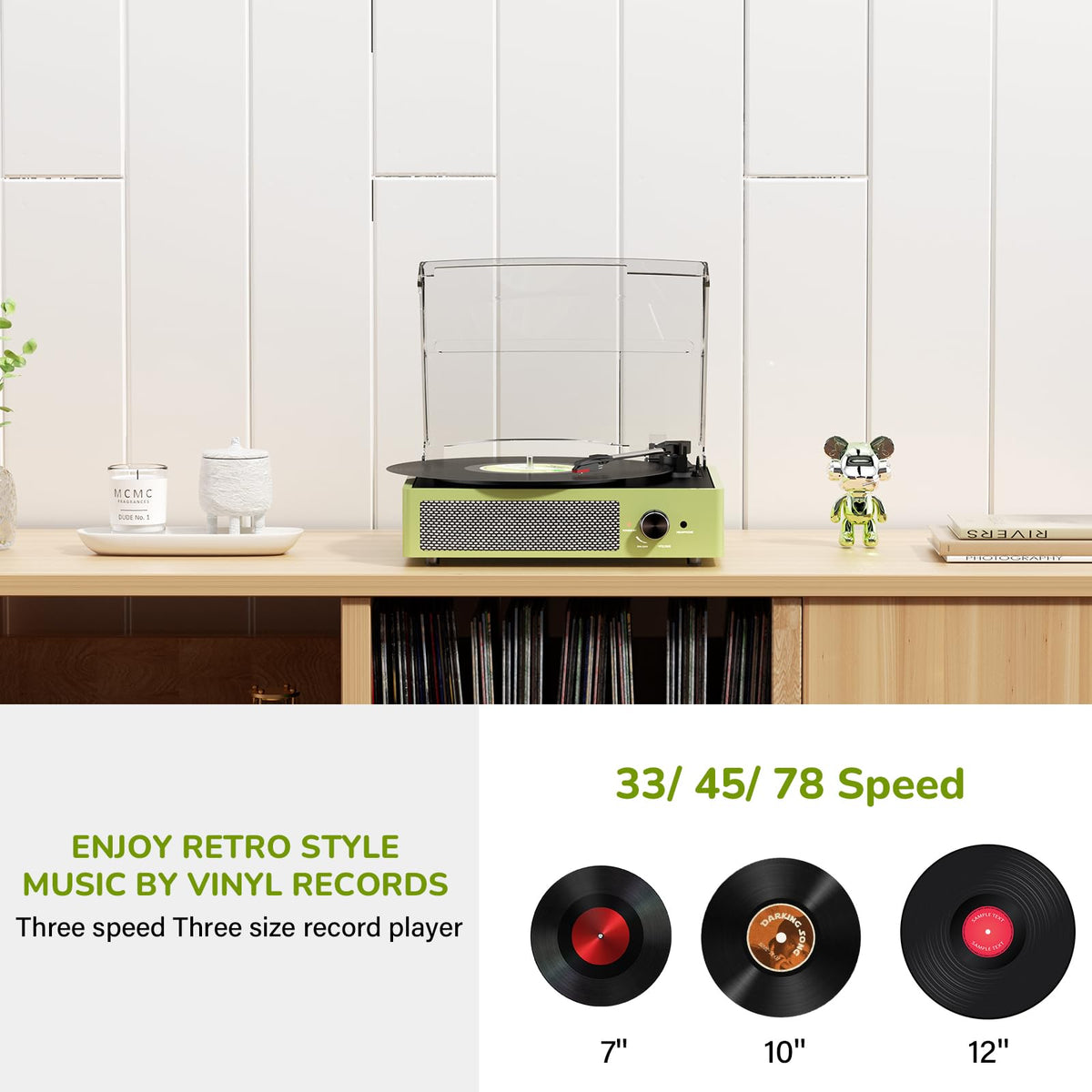 cotsoco playing a 12-inch vinyl to demonstrate smooth rotation and playback