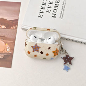 Beige retro star print adds playful personality to AirPods Pro 3.