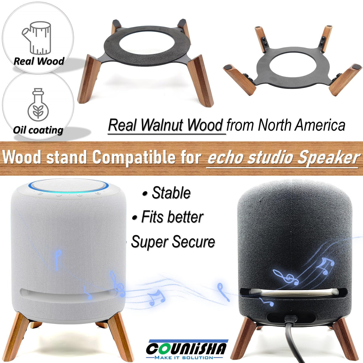 Counlisha Stand on table setup provides secure everyday use.