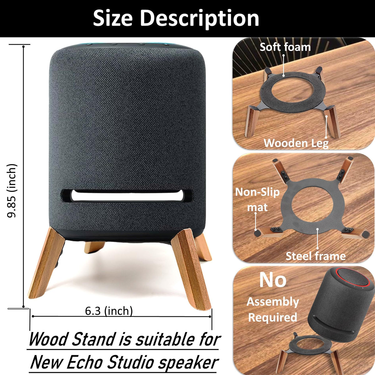 Counlisha Real Wood Stand walnut finish complements any room style.