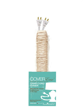 Cover EASE cream lamp cord cover 9ft with silk-like finish hides tangled cords.