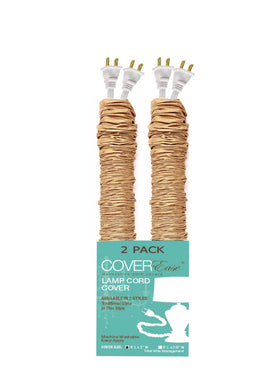 COVER EASE front packaging showing gold cord covers and included accessories for quick setup