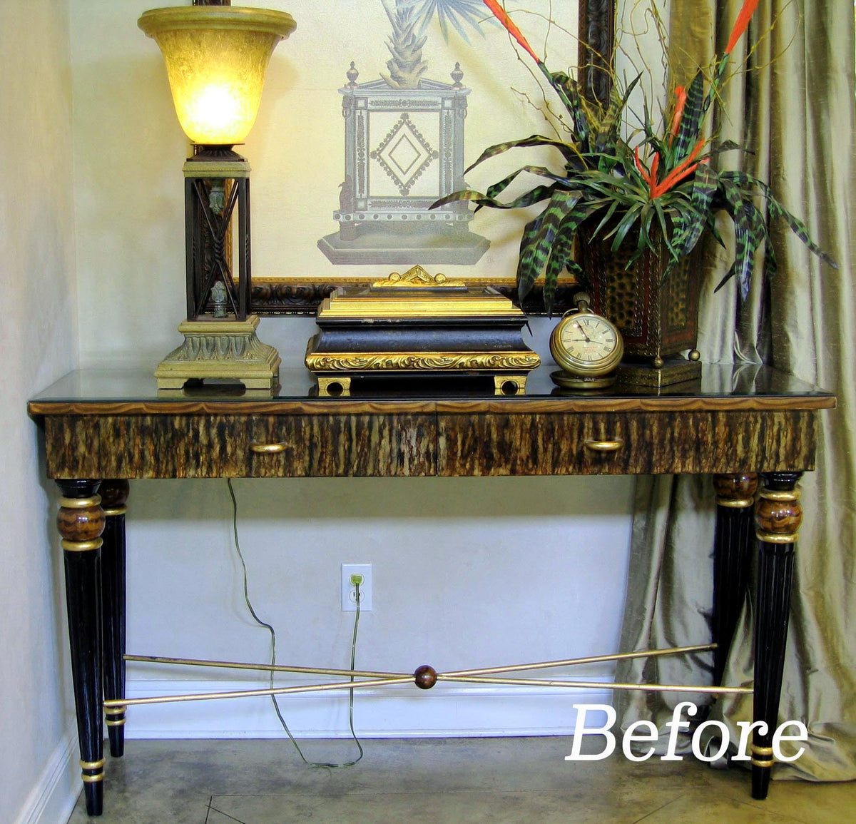 COVER EASE covering two cords to reduce visible wiring and clutter