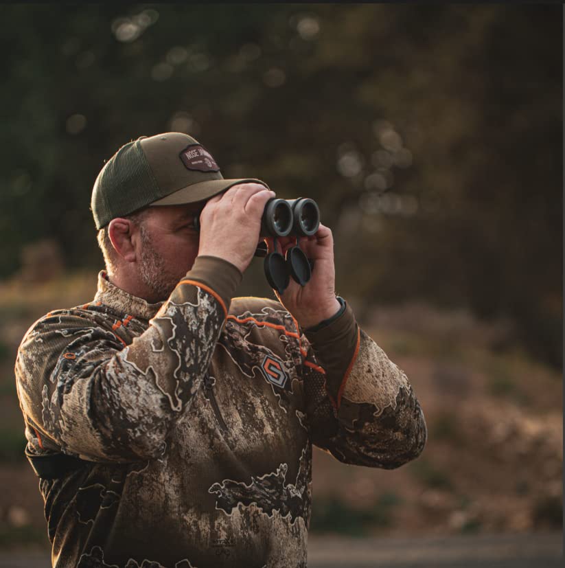 Covert 8x42 binocular includes semi-hard case and straps for easy transport.