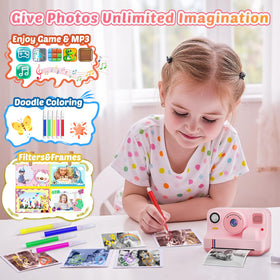 Cowilax instant print camera 2-4 inch display, vivid framing for young creators