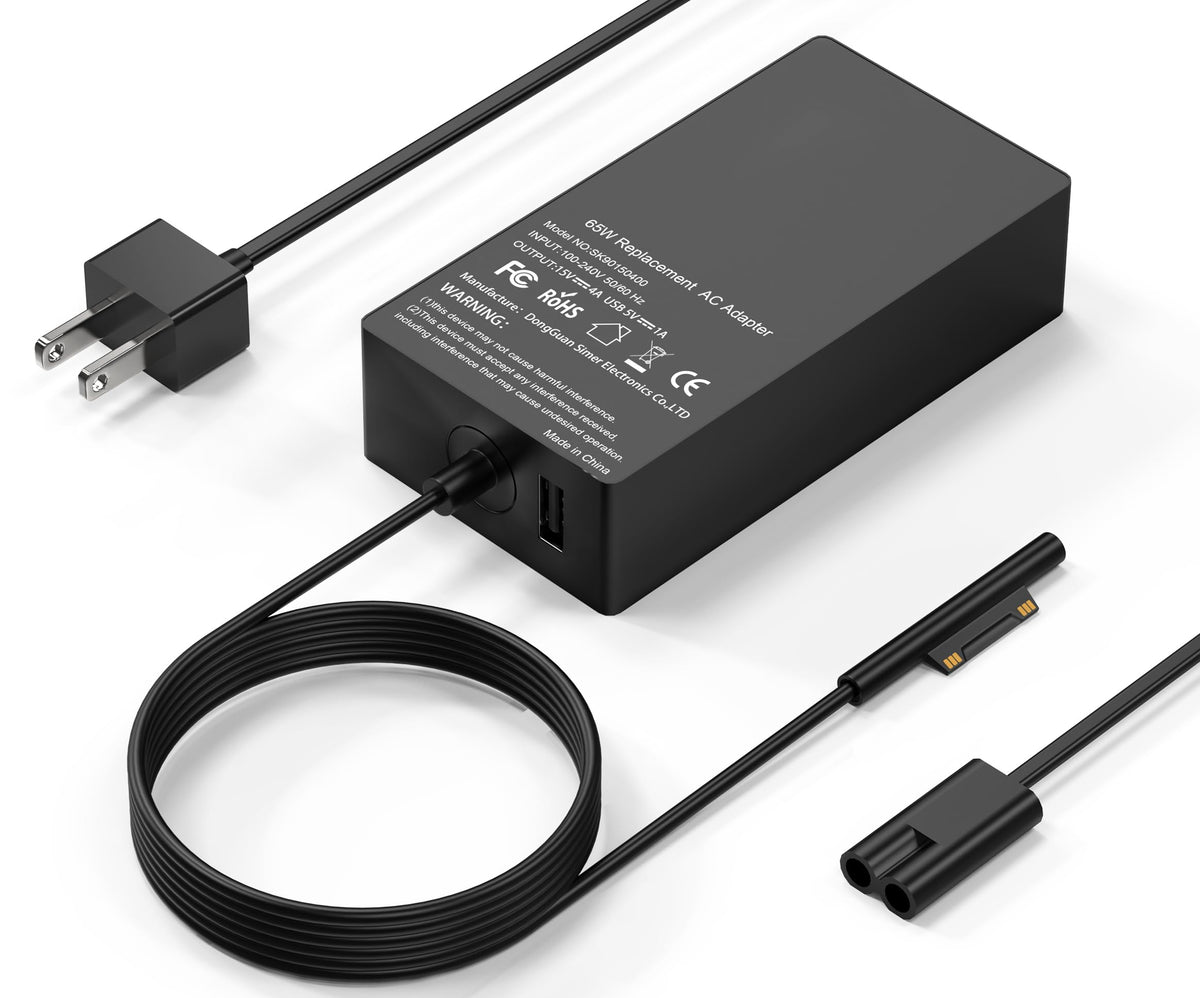 COWOOGMZ 65W Surface Pro Charger front view for fast charging at home