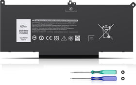 COWOOGMZ F3YGT battery front view, compact 4-cell design for Latitude laptops.