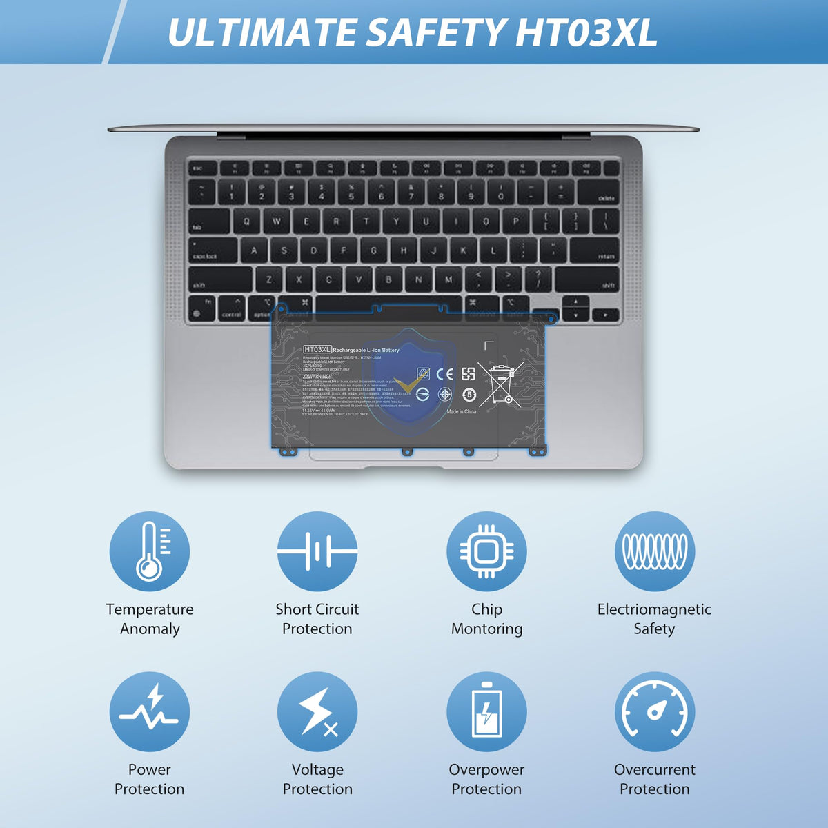 COWOOGMZ HT03XL battery with screwdriver set, convenient installation tools