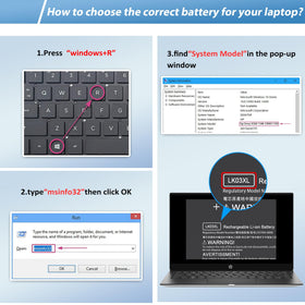 COWOOGMZ LK03XL battery installed in HP Envy X360 during operation