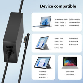 COWOOGMZ Surface Laptop Studio charger side-angle in a sleek setup
