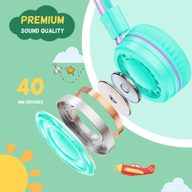 Cowyawn earcup close-up showing memory foam and comfortable fit for kids