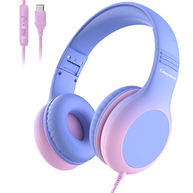Cowyawn front packaging view showing purple headphones and kid-friendly design benefits