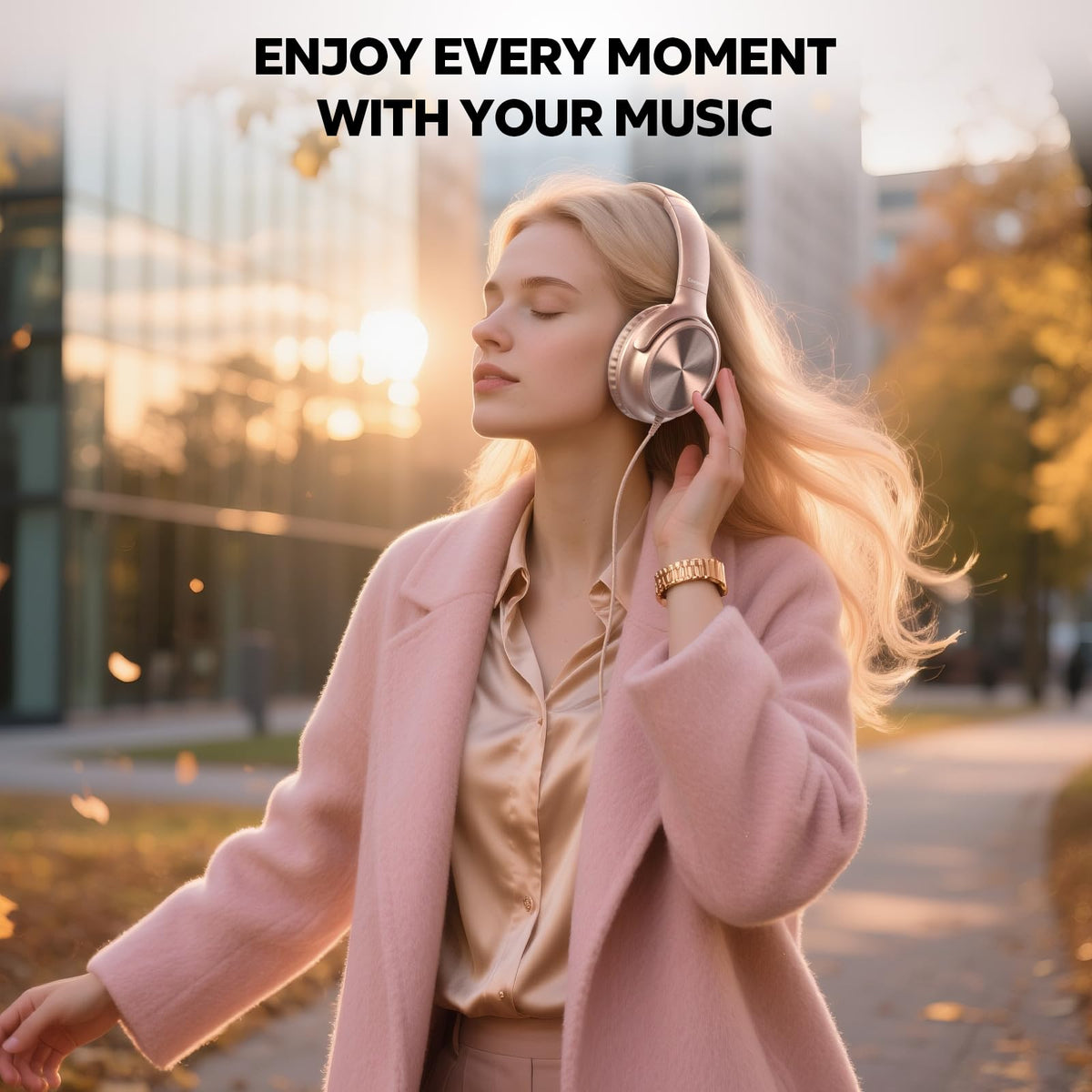 Rose-colored finish suits casual, stylish setups