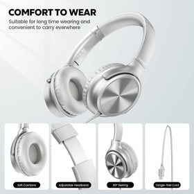 Cowyawn USB-C headphones foldable design for easy travel and storage.