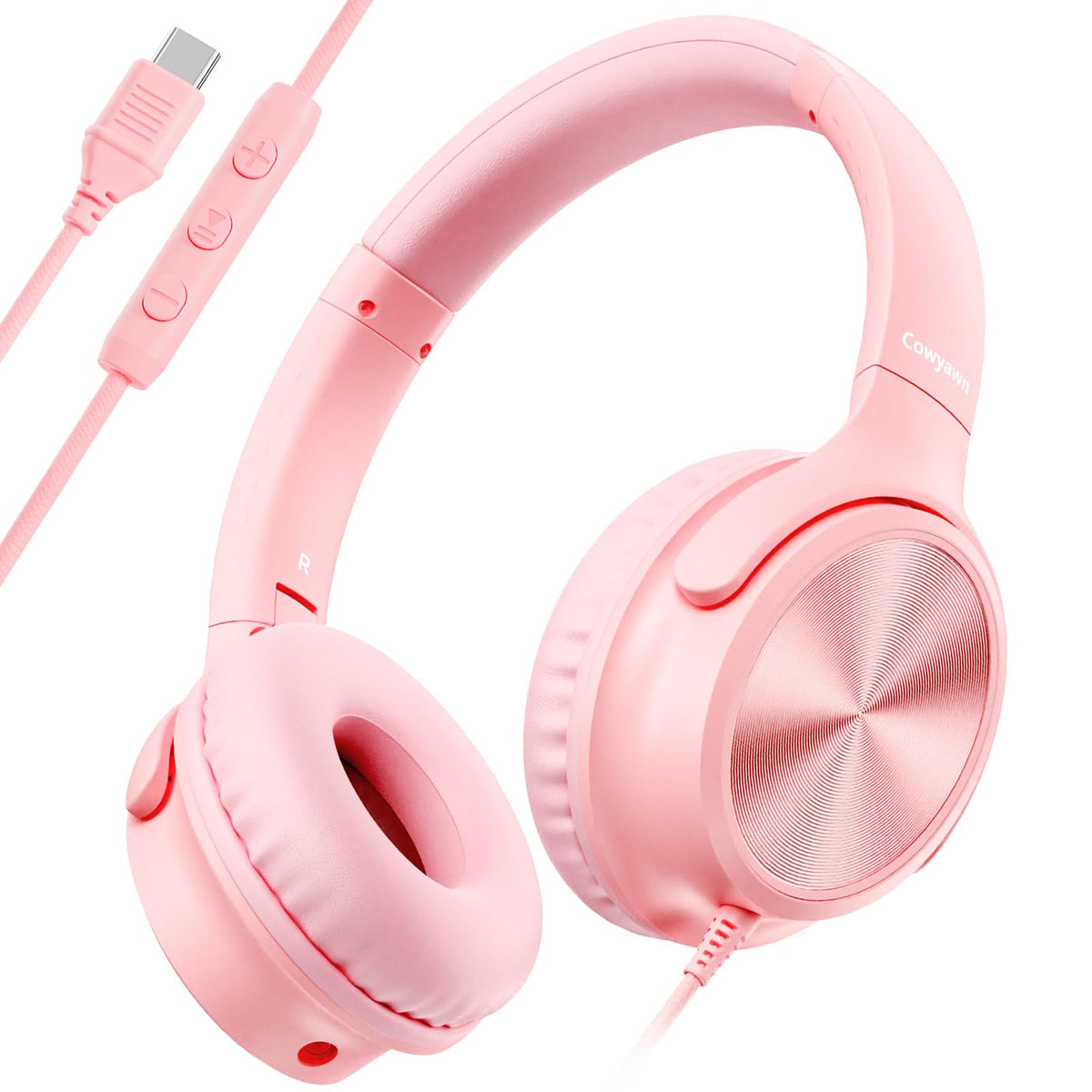 Cowyawn USB-C headphones with microphone deliver clear calls and rich music on the go.