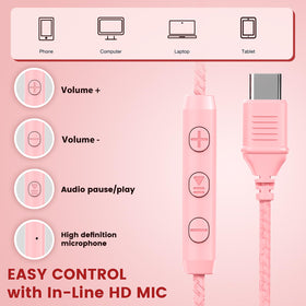 Cowyawn USB-C headphones isolate ambient noise for focused listening anywhere.