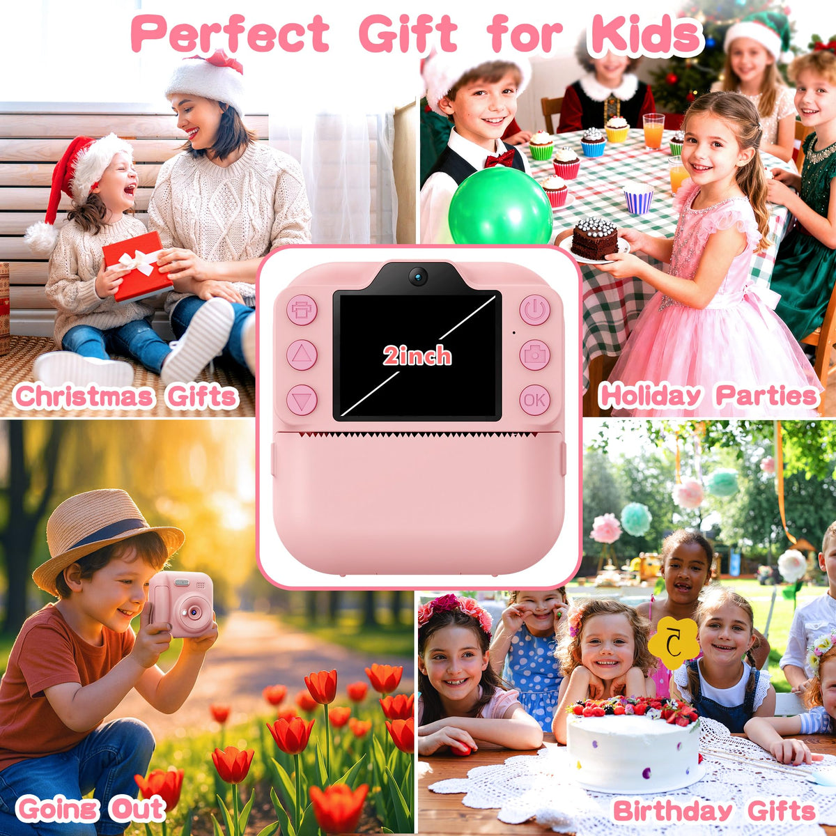 Coxlame Kids Instant Print Camera long battery life for travel use