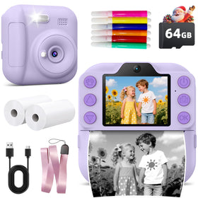 Coxlame Kids Camera Instant Print front view showing compact, kid-friendly design for on-the-go fun