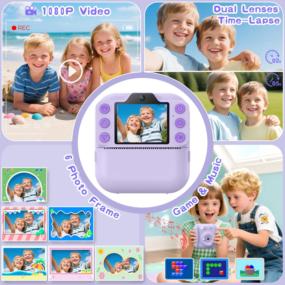 Coxlame Kids Camera Instant Print printing area for quick DIY photos