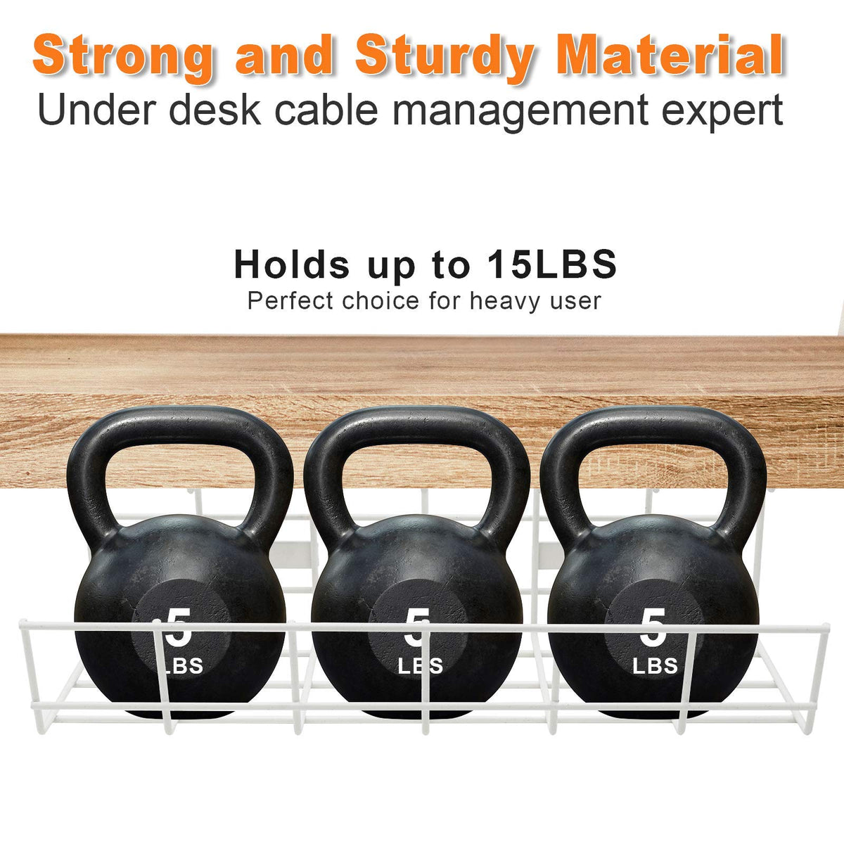 COYACOOL desk cable tray dimensions 14.5 by 5 by 3.4 inches.