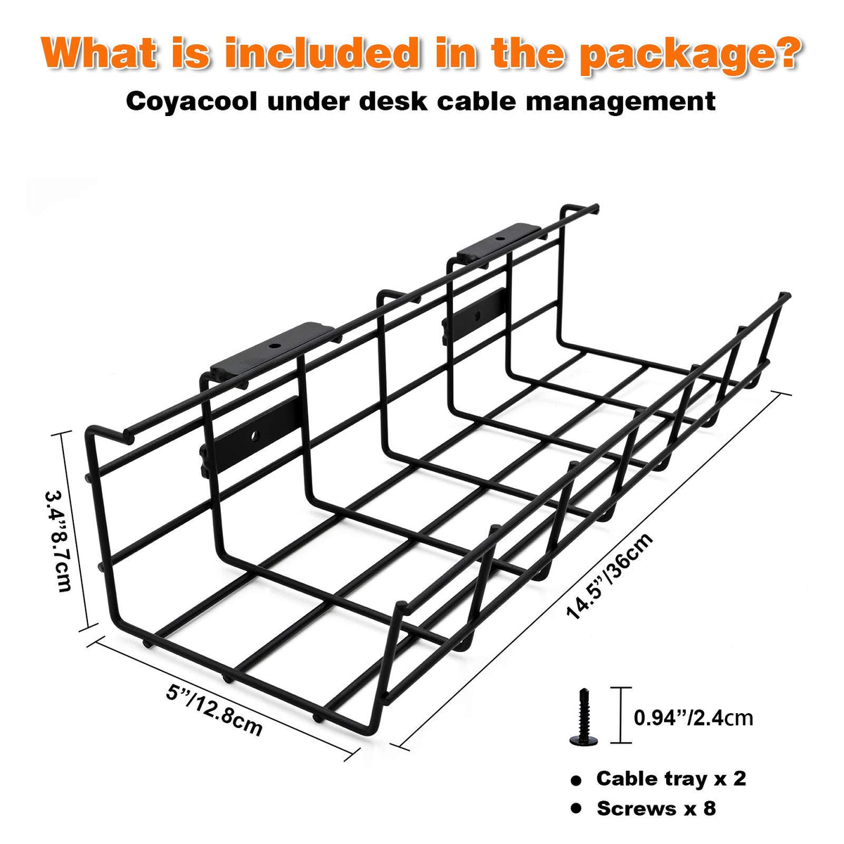 COYACOOL 14.5x5x3.4 inch tray fits most desks and workspaces