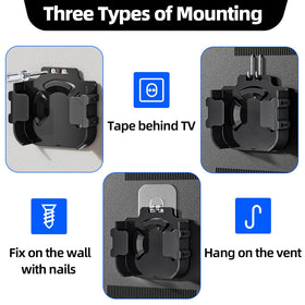 Cozcty Apple TV mount's sleek black finish blends with entertainment gear.